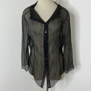 🔹 Anett Rostel Sheer Silk Blouse